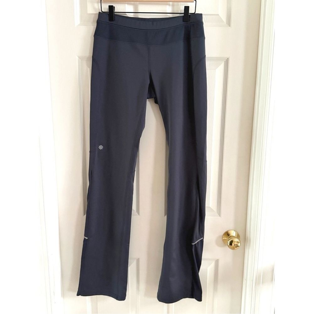 Athleta Runabout Yoga Athletic Stretch Pants Charcoal Gray Reflective ST